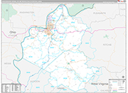 Parkersburg-Vienna Wall Map Premium Style